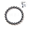 Non-magnetic Synthetic Hematite Round Beads Stretch Bracelets BJEW-PH0001-8mm-22-2