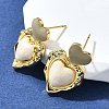 Heart Brass Enamel Stud Earrings EJEW-Z086-17G-01-2