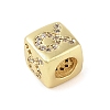 Brass Micro Pave Clear Cubic Zirconia European Beads LS-KK-K368-01G-02-2
