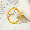 Resin Imitation Amber Round Beaded Stretch Bracelets BJEW-JB14312-1