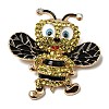 Bees Rhinestone Enamel Pins JEWB-L026-04G-01-1