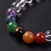 Moon and Star Natural Quartz Crystal & Mixed Gemstone Beaded Bracelets for Women G-G997-B09-4