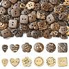 120Pcs 6 Styles Coconut Buttons BUTT-CJ0001-10-1