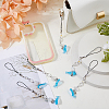 6Pcs Glass & Alloy & Resin Mobile Straps HJEW-FH00310-4