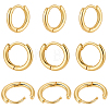 10 Pairs Brass Huggie Hoop Earrings EJEW-BBC0002-21-1