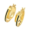 Two-layer Oval Brass Enamel Hoop Earrings EJEW-S252-03D-G-6