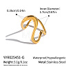 Wave 304 Stainless Steel Cuff Open Rings for Women MH6370-1-1
