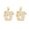 Brass Micro Pave Cubic Zirconia Pendants KK-C162-086C-G-1
