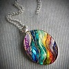 Zinc Alloy & Glass Oval Pendant Necklaces FS-WG171E2-01-1