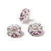 Brass with Cubic Zirconia European Beads ZIRC-L041-18A-S-1