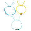 Summer Beach Style Adjustable Synthetic Green Turquoise Imperial Stone Beaded Bracelet Set UQ9789-1-2
