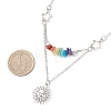 Chakra Gemstone Chip Beaded & Alloy Sun Moon Star Planet Pendant Brass Cable Chain Necklaces for Women NJEW-JN05794-3