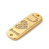 Rack Plating Brass Micro Pave Clear Cubic Zirconia Connector Charms KK-K377-25G-2