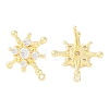 Brass Pave Clear Cubic Zirconia Stud Earring Findings KK-F875-09G-2