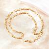 5MM Brass Pave Cubic Zirconia Oval Link Chain Necklaces NJEW-D324-01G-05-1