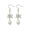 Anti-Tarnish Electroplate Bicone Glass Pearl Teardrop Beads Dangle Earrings EJEW-MZ00765-01-2