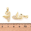 Brass Micro Pave Clear Cubic Zirconia European Dangle Charms Bails KK-N276-16G-3