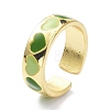 Heart Pattern Alloy Enamel Cuff Rings RJEW-Z008-16LG-E-3