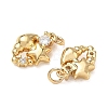 High Polished Ocean Brass Micro Pave Clear Cubic Zirconia Pendants CU-CBAF3CF-02G-01-2