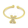 Rack Plating Brass Open Cuff Rings for Women RJEW-F162-02G-X-2