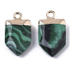Synthetic Malachite Pointed Pendants G-N326-34G-2