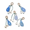 Natural Blue Agate Teardrop Pendant Decorations AJEW-P108-04G-1
