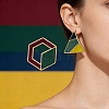 Alloy & Acrylic Stud Earrings XF1032-4-2