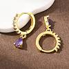 Brass Micro Pave Cubic Zirconia Hoop Dangle Earrings KK-Z166-13G-01-2