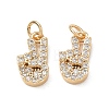 Brass Micro Pave Clear Cubic Zirconia Pendants CU-CBA3F77-06G-1