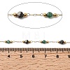 Handmade Natural Indian Agate & Synthetic Howlite & 316 Stainless Steel Round Link Chains CHS-L033-07G-02-2