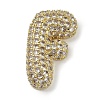 Rack Plating Brass Micro Pave Clear Cubic Zirconia Pendants ZIRC-U002-G-F-1