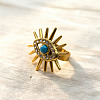 304 Stainless Steel Rhinestone Cuff Open Rings RJEW-H269-04G-3