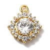 Brass Micro Pave Clear Cubic Zirconia Pendants KK-S391-01G-B-1