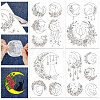 4 Sheets 11.6x8.2 Inch Stick and Stitch Embroidery Patterns DIY-WH0455-085-1