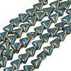 Glazed Porcelain Triangle Beads Strands PORC-B002-01-02-1