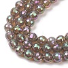 Electroplated Natural Agate Beads Strands G-B191-A07-6mm-03-3