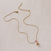 Christmas 304 Stainless Steel Enamel Apple Pendant Necklaces for Women TR7929-4