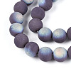 Frosted Opaque Glass Beads Strands GLAA-T032-P10mm-MBB15-3