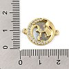 Brass Micro Pave Clear Cubic Zirconia Women Connector Charms ZIRC-P110-07G-3
