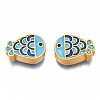 Rack Plating Alloy Enamel Beads ENAM-N056-037A-2