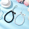 ABS Plastic Imitation Pearl with Rhinestone Beadeed Mobile Straps HJEW-JM02349-2