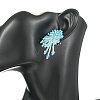Glass Seed Braided Beaded Flower Stud Earrings EJEW-MZ00736-01-3