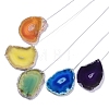Brass Wire Wrapped Chakra Natural Gemstone Chips Hanging Ornaments AJEW-B028-01G-01-2