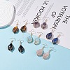 Teardrop Gemstone with Tree Dangle Earrings EJEW-JE04867-2