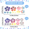 Gorgecraft 4 Sheets 2 Styles Flower PVC Waterproof Car Stickers DIY-GF0008-94C-2