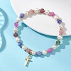 Brass Cross Charm Bracelets BJEW-JB13531-1