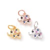 Brass Micro Pave Cubic Zirconia Charms ZIRC-F106-08-1