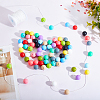 75pcs 15 Colors Food Grade Eco-Friendly Silicone Beads SIL-DC0001-02-5