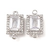 Brass Pave Clear Cubic Zirconia Connector Charms KK-S389-39P-1