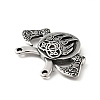 304 Stainless Steel Viking Bear Paw Law Odin Double Ax Pendants STAS-P309-31AS-3